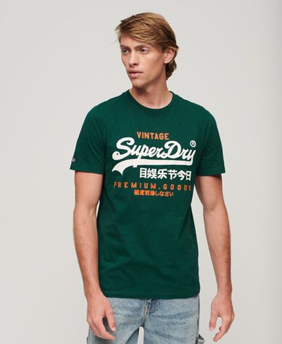 Men's Classic Vintage Logo Heritage T-Shirt Green / Pine Green - Size: L - Superdry - Modalova