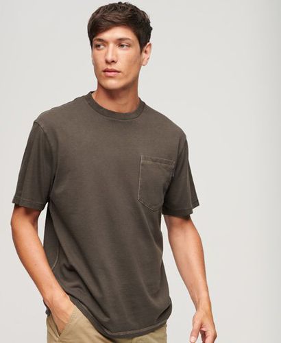 Men's Classic Contrast Stitch Pocket T-Shirt, Brown, Size: S - Superdry - Modalova