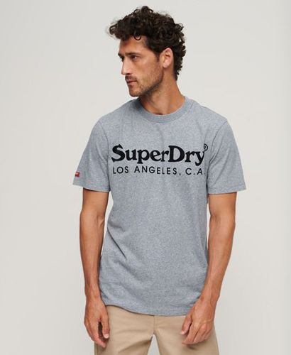 Men's Venue Classic Logo T-Shirt Blue / Interstate Blue Grindle - Size: S - Superdry - Modalova