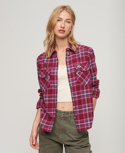 Women's Classic Check Lumberjack Flannel Shirt, Red, Size: 14 - Superdry - Modalova