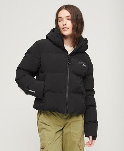 Women's Hooded Boxy Puffer Jacket Black - Size: 16 - Superdry - Modalova