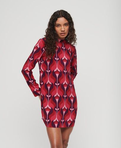 Women's Long Sleeve Printed Mini Dress Pink / Pink Tulips - Size: 12 - Superdry - Modalova