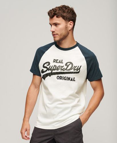 Men's Athletic Vintage Logo Raglan T-Shirt / Optic White/Vintage Marl - Size: S - Superdry - Modalova