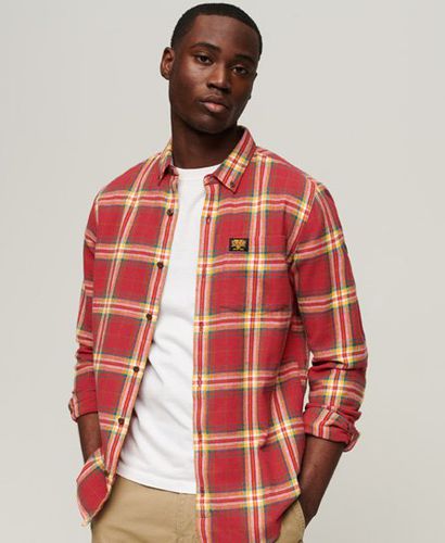 Men's Long Sleeve Cotton Lumberjack Shirt Red / Drayton Check Red - Size: XL - Superdry - Modalova