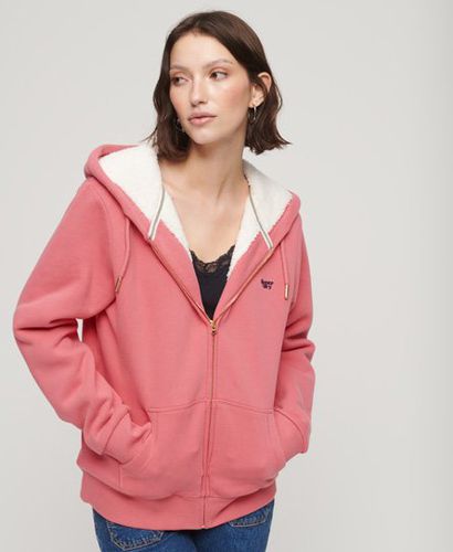 Women's Essential Borg Lined Zip Hoodie / Camping - Size: 14 - Superdry - Modalova
