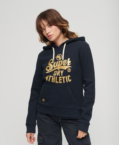 Women's Scripted College Graphic Hoodie Navy / Eclipse Navy - Size: 10 - Superdry - Modalova