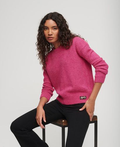 Women's Essential Crew Neck Jumper Pink / Dusty Raspberry - Size: 6 - Superdry - Modalova