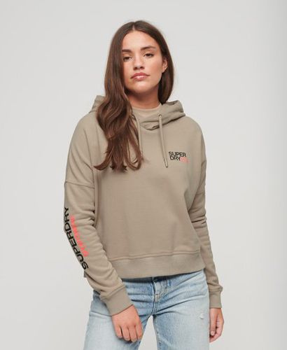 Women's Sportswear Logo Boxy Hoodie Light Grey / Warm Grey - Size: 14 - Superdry - Modalova