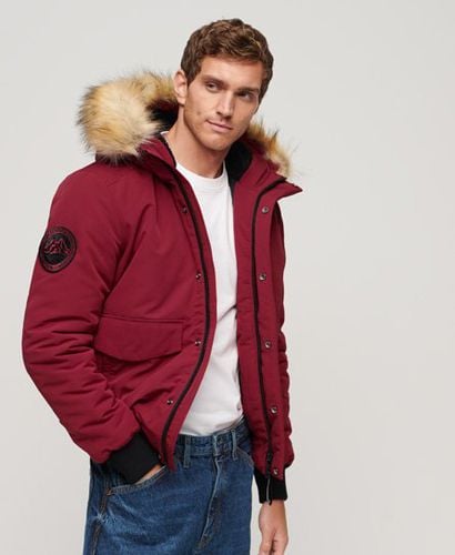 Men's Hooded Everest Puffer Bomber Jacket Red / Deep Red - Size: L - Superdry - Modalova