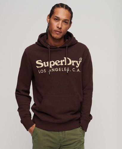 Men's Venue Classic Logo Hoodie Red / Burbank Burgundy Grindle - Size: S - Superdry - Modalova