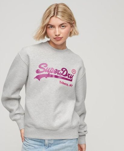 Women's Embellished Vintage Logo Crew Sweatshirt Light Grey / Glacier Grey Marl - Size: 10 - Superdry - Modalova