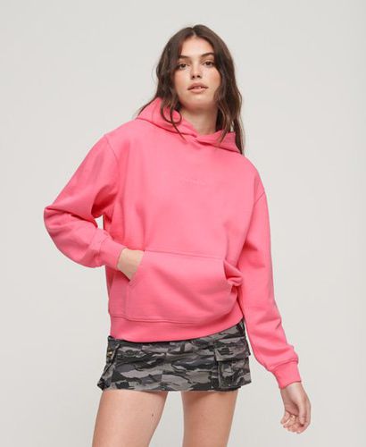 Women's Micro Logo Embroidered Boxy Hoodie Pink / Marne Pink - Size: 10 - Superdry - Modalova