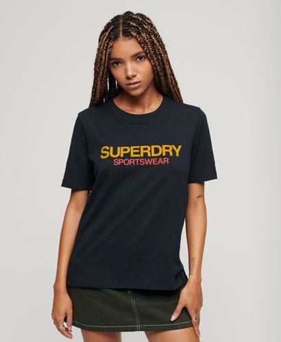 Women's Sportswear Logo Relaxed T-Shirt Navy / Eclipse Navy - Size: 8 - Superdry - Modalova