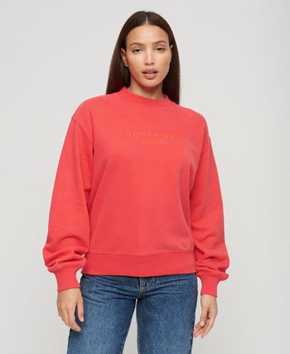 Women's Lässiges Sweatshirt mit Rundhalsausschnitt und Stickerei - Größe: 36 - Superdry - Modalova