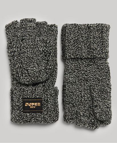 Women's Cable Knit Gloves Black / Black Fleck - Size: 1SIZE - Superdry - Modalova