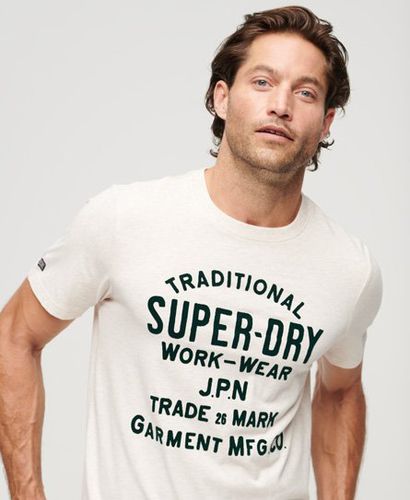 Men's Athletic Script Graphic T-Shirt / Oat Marl - Size: S - Superdry - Modalova