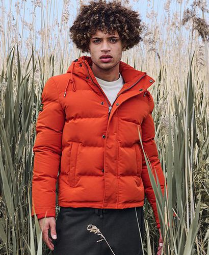 Men's Everest Short Hooded Puffer Jacket Orange / Pureed Pumpkin Orange - Size: XL - Superdry - Modalova