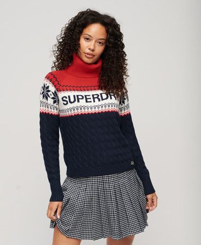 Women's Aspen Ski Knit Jumper Red / Bright Red - Size: 6 - Superdry - Modalova