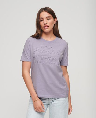 Women's Embossed Vintage Logo T-Shirt / Cosmic Sky - Size: 10 - Superdry - Modalova