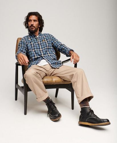 Men's Long Sleeve Cotton Lumberjack Shirt / Burghley Check - Size: L - Superdry - Modalova