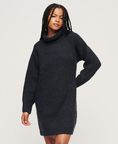 Women's Knitted Roll Neck Jumper Dress Navy / Eclipse Navy - Size: 10 - Superdry - Modalova