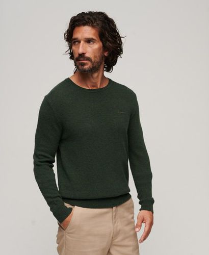 Men's Essential Slim Fit Crew Jumper Green / Surplus Goods Olive - Size: S - Superdry - Modalova