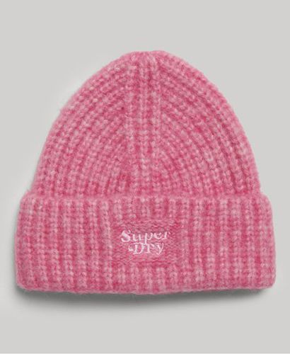 Women's Rib Knit Beanie Hat / Chateau Rose - Size: 1SIZE - Superdry - Modalova