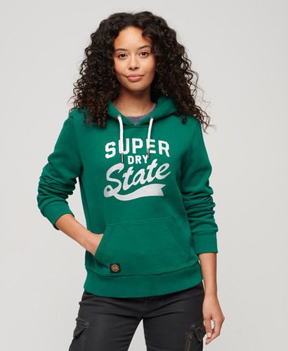 Women's Scripted College Graphic Hoodie / Storm - Size: 10 - Superdry - Modalova