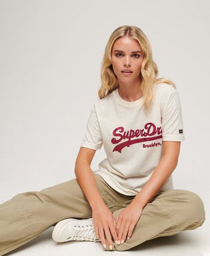 Women's Embellished Vintage Logo T-Shirt White / Desert Bone Off White - Size: 10 - Superdry - Modalova