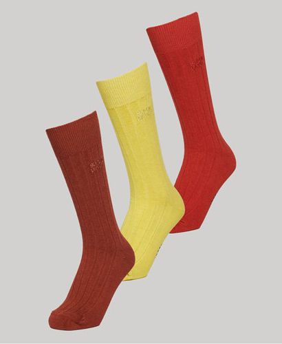 Unisex und Gerippte Core Crew Socken im 3er-Pack aus Bio-Baumwolle mit Logo-Druck, Größe: M/L - Superdry - Modalova