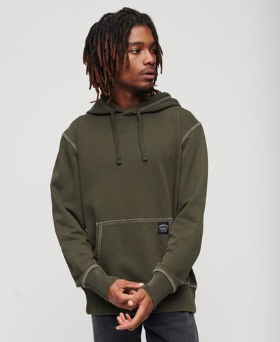 Men's Contrast Stitch Relaxed Hoodie Green / Dark Grey Green - Size: S - Superdry - Modalova