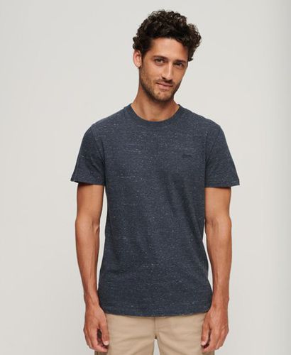 Men's Organic Cotton Essential Small Logo T-Shirt Navy / Creek Navy Heather - Size: S - Superdry - Modalova
