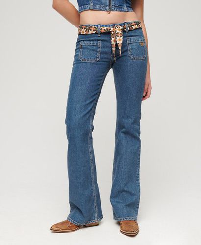 Women's Organic Cotton Vintage Low Rise Slim Flare Jeans / Van Dyke Mid Used - Size: 25/30 - Superdry - Modalova