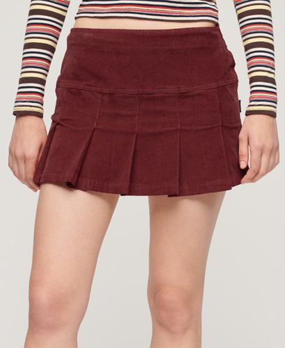 Women's Vintage Cord Pleated Mini Skirt / Merlot - Size: 14 - Superdry - Modalova