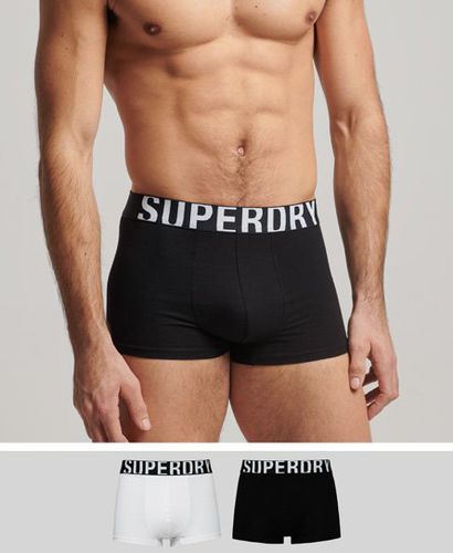 Men's Organic Cotton Trunk Logo Double Pack Black / Black/white - Size: M - Superdry - Modalova