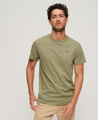 Men's Organic Cotton Essential Small Logo T-Shirt Green / Hushed Olive Grit - Size: S - Superdry - Modalova