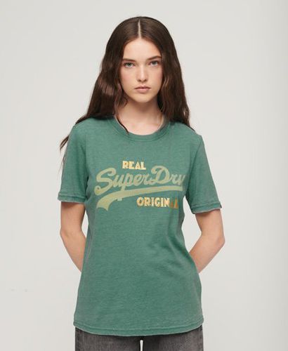 Women's Vintage Logo Burnout T-Shirt / Deep Jungle - Size: 8 - Superdry - Modalova