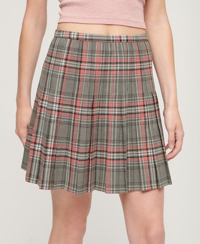 Women's Vintage Pleated Mini Skirt Multiple Colours / Vintage Pink Check - Size: 10 - Superdry - Modalova