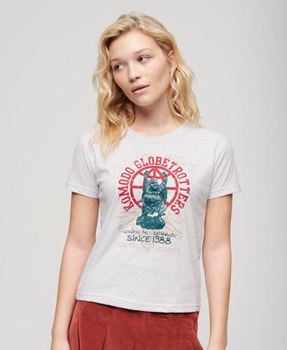 Women's x Komodo Globetrotter Figurbetontes T-Shirt - Größe: 40 - Superdry - Modalova