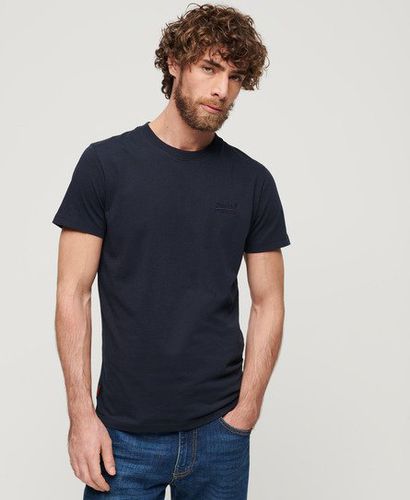 Men's Organic Cotton Essential Logo Embroidered T-Shirt Navy / Eclipse Navy - Size: L - Superdry - Modalova