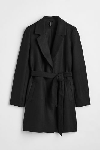 Mantel mit Bindegürtel Schwarz, Mäntel in Größe XXS. Farbe: - H&M - Modalova