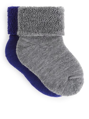 Paar Wollfrottee-Socken für Babys Blau/Grau in Größe 19/21. Farbe: - Arket - Modalova