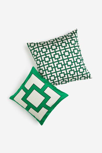 Er-Pack Kissenhüllen aus Baumwolle Knallgrün/Gemustert in Größe 50x50 cm. Farbe: - H&m Home - Modalova