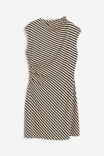 Drapiertes Jerseykleid Cremefarben/Gestreift, Alltagskleider in Größe XS. Farbe: - H&M - Modalova