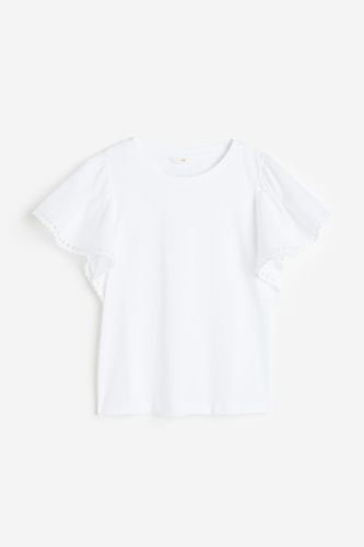 Shirt mit Butterfly-Ärmeln Weiß, T-Shirt in Größe XL. Farbe: - H&M - Modalova