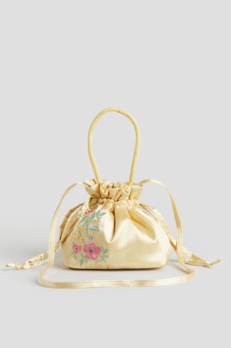 Bucket Bag aus Satin mit Motivstickerei Hellgelb/Blumen, Taschen in Größe Onesize. Farbe: - H&M - Modalova