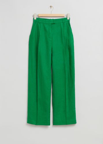 Lockere, elegante Hose mit Falten Grün, Anzughosen in Größe 34. Farbe: - & Other Stories - Modalova
