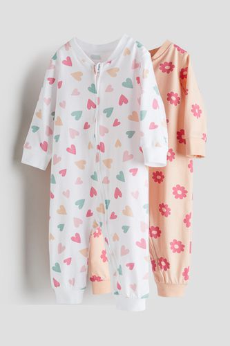 Er-Pack Baumwollschlafanzüge mit Print Weiß/Herzen, Pyjamas in Größe 50. Farbe: - H&M - Modalova