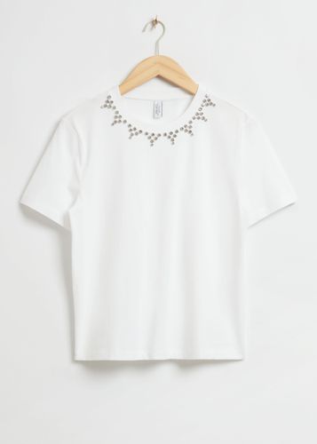 T-Shirt mit Strasssteinverzierung Weiß in Größe XS. Farbe: - & Other Stories - Modalova