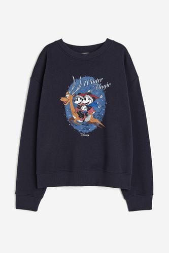 Sweatshirt mit Motiv Dunkelblau/Micky Maus, Sweatshirts in Größe XS. Farbe: - H&M - Modalova